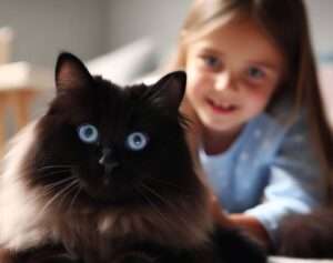 Black Ragdoll Cat with Blue Eyes